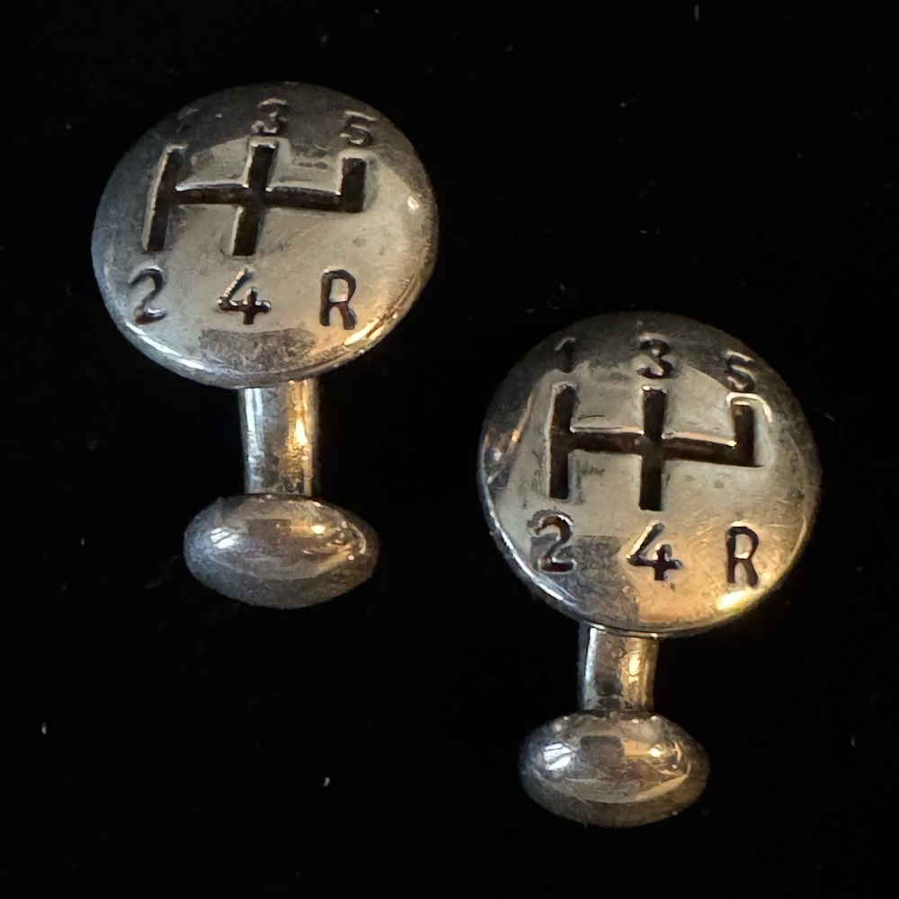 Sterling Silver Gear Shift Cufflinks Marked 925